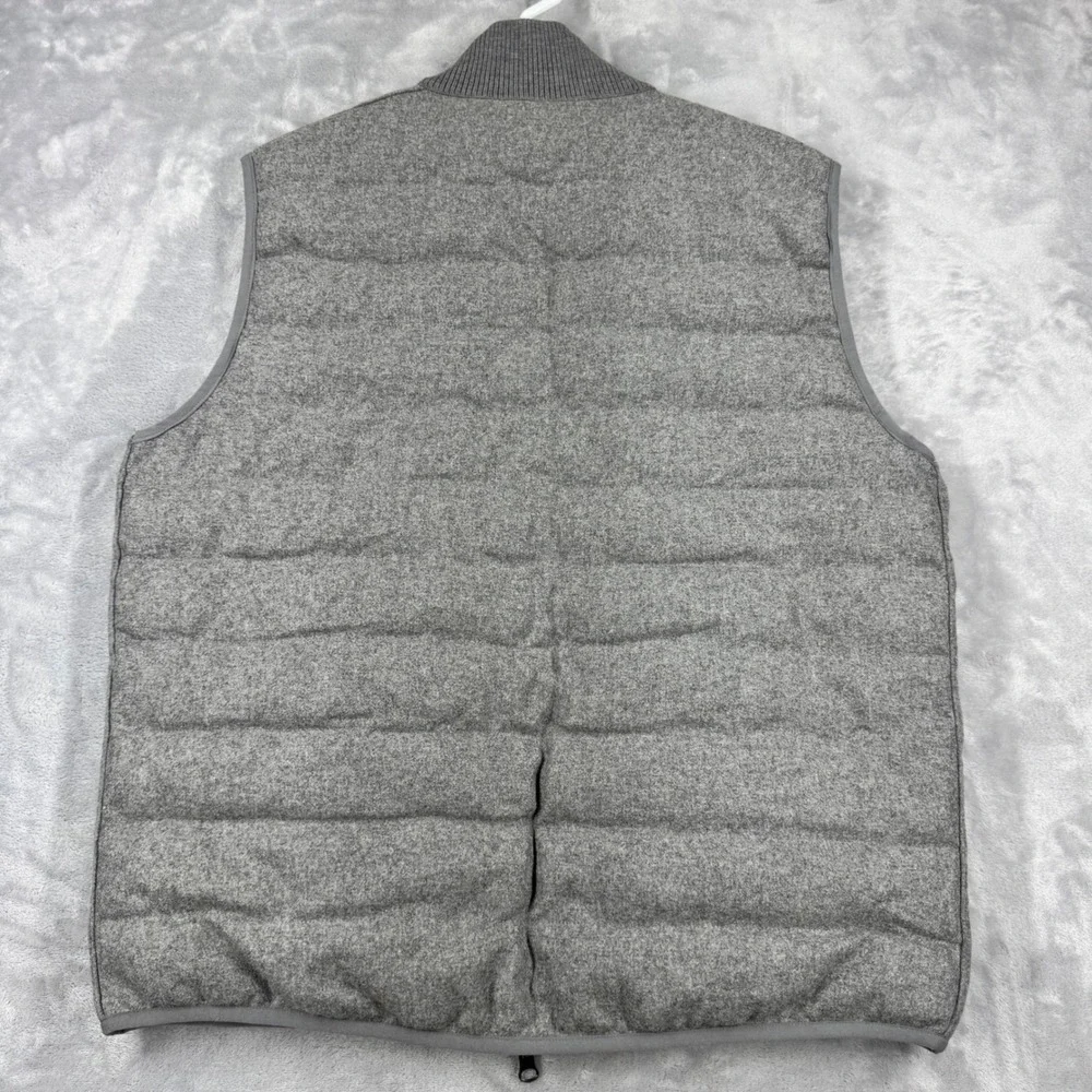 COLLARS & CO Regent Reversible Quilted Wool Vest Mens L Heathered Grey NWOT